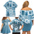 Hawaii Christmas Retro Patchwork Family Matching Off Shoulder Short Dress and Hawaiian Shirt Aquamarine LT7 - Polynesian Pride