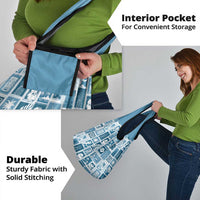 Hawaii Christmas Retro Patchwork Grocery Bag Aquamarine