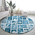 Hawaii Christmas Retro Patchwork Round Carpet Aquamarine LT7 - Polynesian Pride