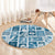 Hawaii Christmas Retro Patchwork Round Carpet Aquamarine LT7 - Polynesian Pride