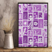 Hawaii Christmas Retro Patchwork Canvas Wall Art Violet LT7 - Polynesian Pride