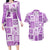 Hawaii Christmas Retro Patchwork Couples Matching Long Sleeve Bodycon Dress and Hawaiian Shirt Violet LT7 Violet - Polynesian Pride