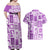 Hawaii Christmas Retro Patchwork Couples Matching Off Shoulder Maxi Dress and Hawaiian Shirt Violet LT7 - Polynesian Pride