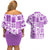 Hawaii Christmas Retro Patchwork Couples Matching Off Shoulder Short Dress and Hawaiian Shirt Violet LT7 - Polynesian Pride