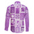 Hawaii Christmas Retro Patchwork Family Matching Long Sleeve Bodycon Dress and Hawaiian Shirt Violet LT7 - Polynesian Pride