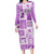 Hawaii Christmas Retro Patchwork Family Matching Long Sleeve Bodycon Dress and Hawaiian Shirt Violet LT7 Mom's Dress Violet - Polynesian Pride