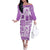 Hawaii Christmas Retro Patchwork Family Matching Off Shoulder Long Sleeve Dress and Hawaiian Shirt Violet LT7 Mom's Dress Violet - Polynesian Pride