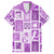 Hawaii Christmas Retro Patchwork Family Matching Short Sleeve Bodycon Dress and Hawaiian Shirt Violet LT7 Dad's Shirt - Short Sleeve Violet - Polynesian Pride