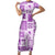 Hawaii Christmas Retro Patchwork Family Matching Short Sleeve Bodycon Dress and Hawaiian Shirt Violet LT7 Mom's Dress Violet - Polynesian Pride