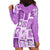 Hawaii Christmas Retro Patchwork Hoodie Dress Violet LT7 - Polynesian Pride