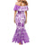 Hawaii Christmas Retro Patchwork Mermaid Dress Violet LT7 - Polynesian Pride