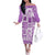 Hawaii Christmas Retro Patchwork Off The Shoulder Long Sleeve Dress Violet LT7 Women Violet - Polynesian Pride