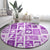 Hawaii Christmas Retro Patchwork Round Carpet Violet LT7 - Polynesian Pride