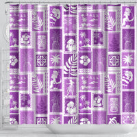 Hawaii Christmas Retro Patchwork Shower Curtain Violet LT7 - Polynesian Pride