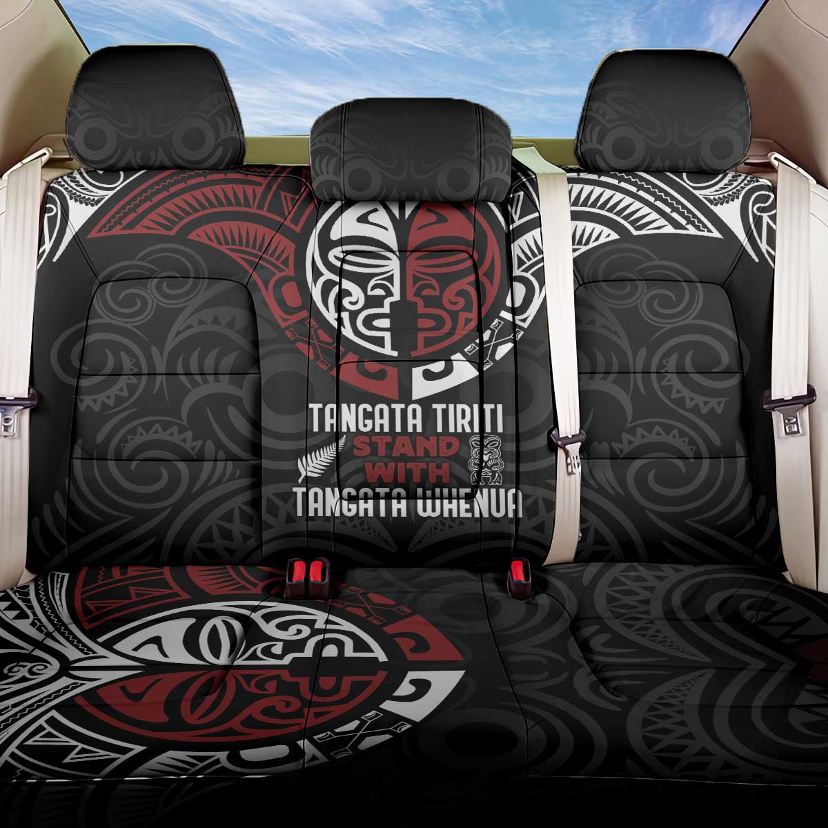 Maori Hongi Toitu Te Tiriti Back Car Seat Cover Tangata Tiriti Stand With Tangata Whenua