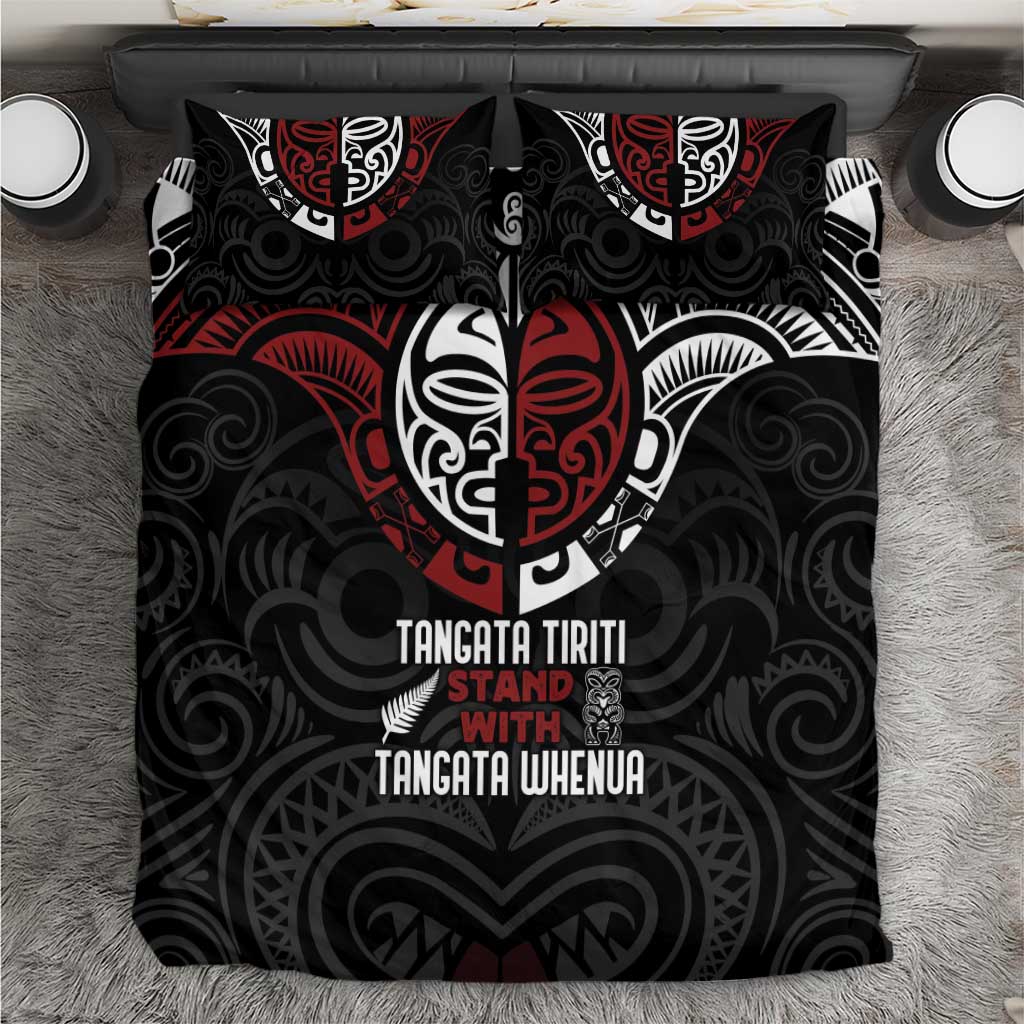 Maori Hongi Toitu Te Tiriti Bedding Set Tangata Tiriti Stand With Tangata Whenua