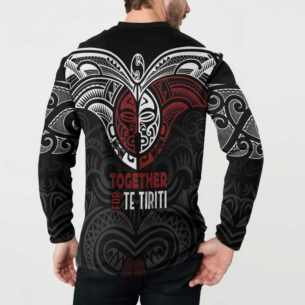 Maori Hongi Toitu Te Tiriti Button Sweatshirt Tangata Tiriti Stand With Tangata Whenua LT7 - Polynesian Pride