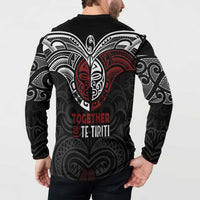 Maori Hongi Toitu Te Tiriti Button Sweatshirt Tangata Tiriti Stand With Tangata Whenua LT7 - Polynesian Pride