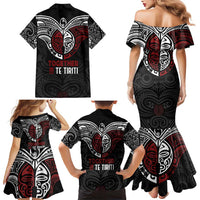Maori Hongi Toitu Te Tiriti Family Matching Mermaid Dress and Hawaiian Shirt Tangata Tiriti Stand With Tangata Whenua