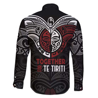 Maori Hongi Toitu Te Tiriti Family Matching Off Shoulder Short Dress and Hawaiian Shirt Tangata Tiriti Stand With Tangata Whenua