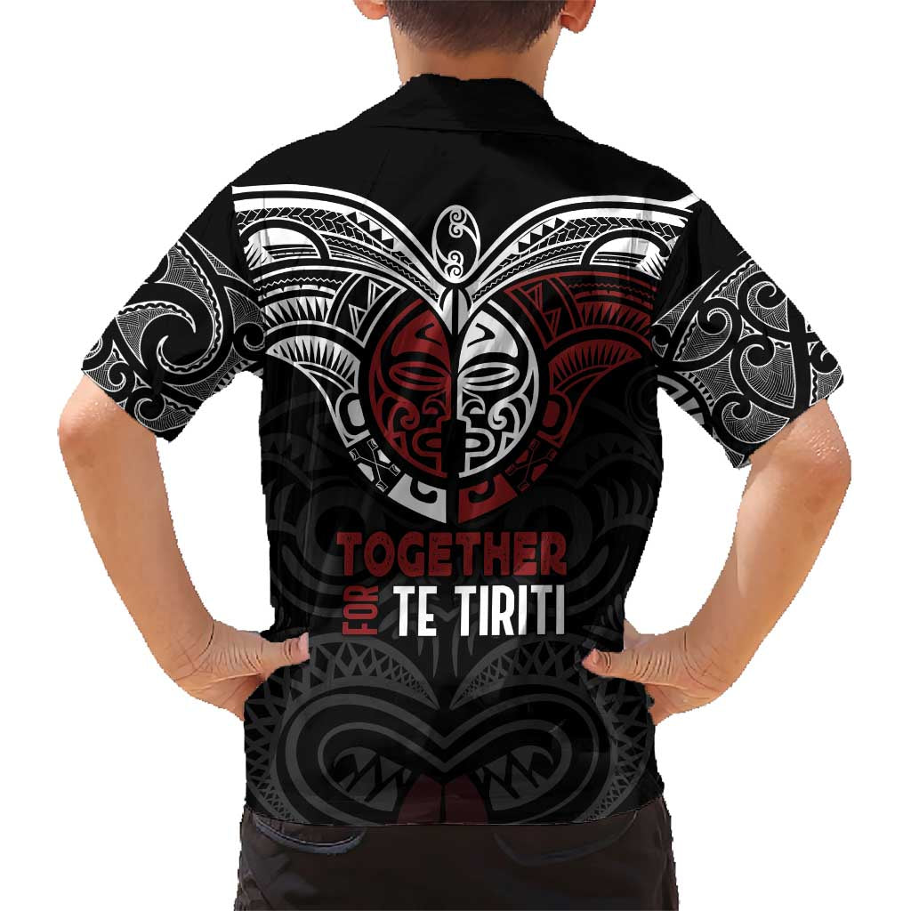 Maori Hongi Toitu Te Tiriti Family Matching Short Sleeve Bodycon Dress and Hawaiian Shirt Tangata Tiriti Stand With Tangata Whenua