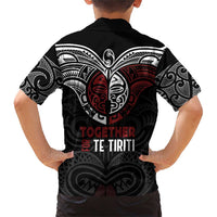 Maori Hongi Toitu Te Tiriti Family Matching Short Sleeve Bodycon Dress and Hawaiian Shirt Tangata Tiriti Stand With Tangata Whenua