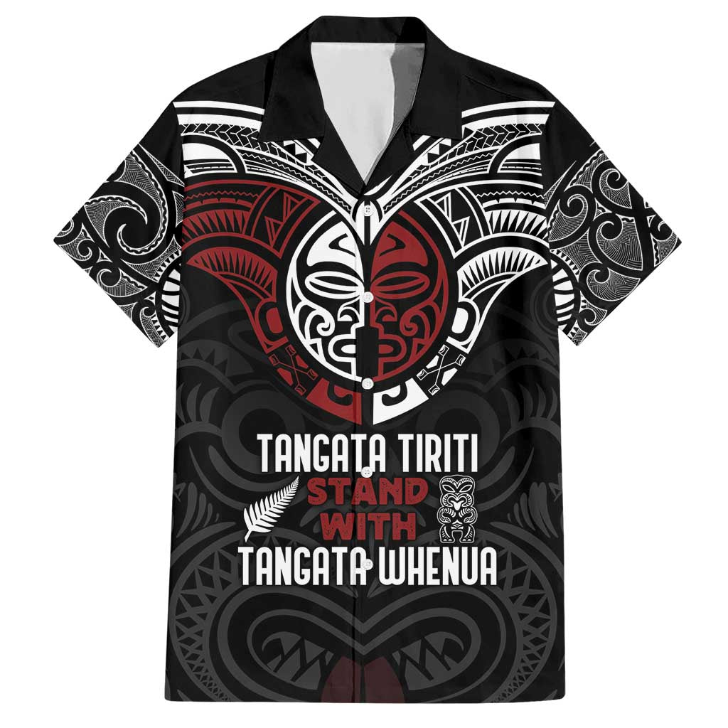 Maori Hongi Toitu Te Tiriti Hawaiian Shirt Tangata Tiriti Stand With Tangata Whenua LT7 Black - Polynesian Pride