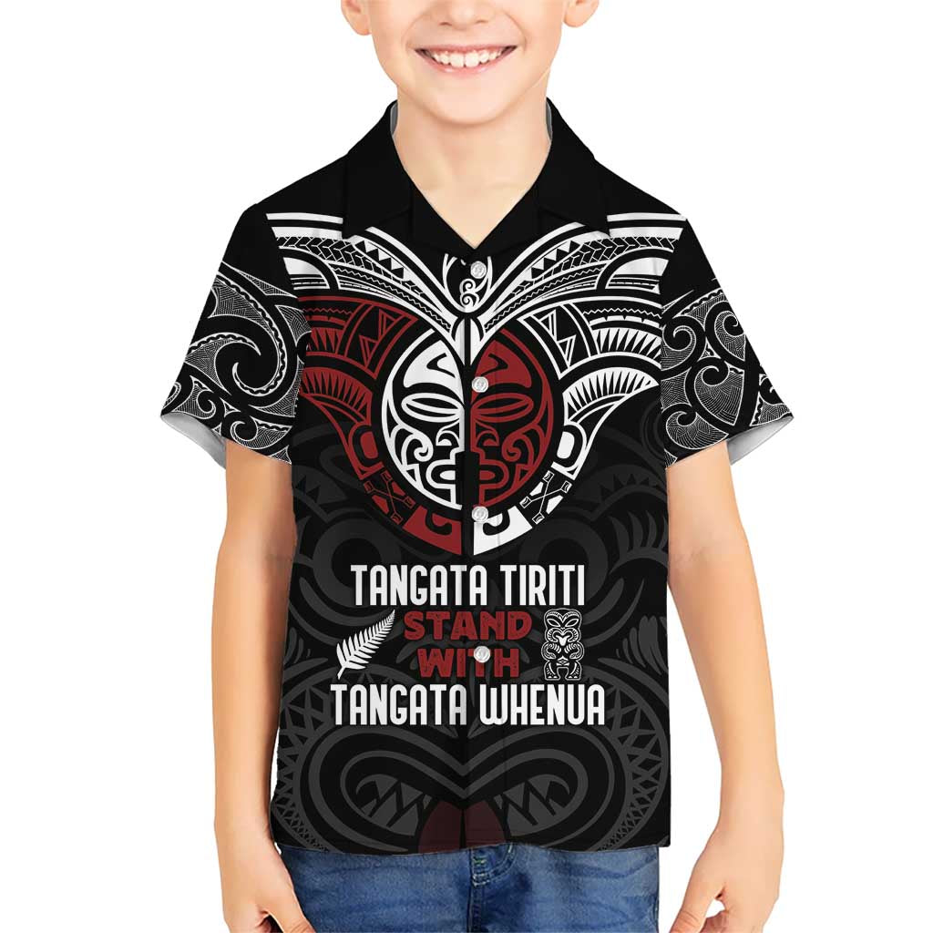 Maori Hongi Toitu Te Tiriti Kid Hawaiian Shirt Tangata Tiriti Stand With Tangata Whenua