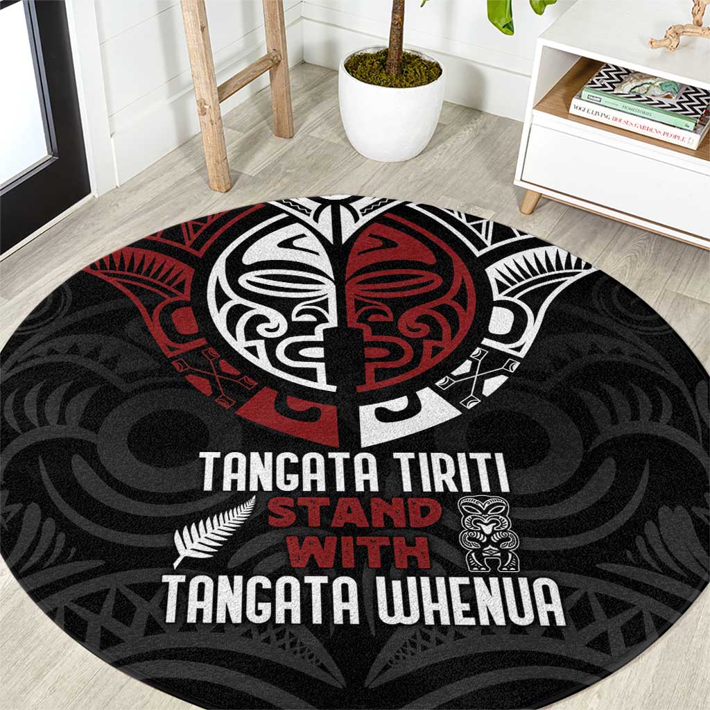 Maori Hongi Toitu Te Tiriti Round Carpet Tangata Tiriti Stand With Tangata Whenua