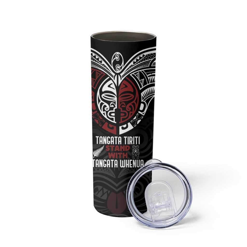 Maori Hongi Toitu Te Tiriti Skinny Tumbler Tangata Tiriti Stand With Tangata Whenua