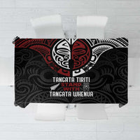Maori Hongi Toitu Te Tiriti Tablecloth Tangata Tiriti Stand With Tangata Whenua LT7 Black - Polynesian Pride