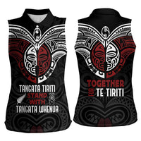 Maori Hongi Toitu Te Tiriti Women Sleeveless Polo Shirt Tangata Tiriti Stand With Tangata Whenua