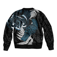 New Zealand Tui Bird Bomber Jacket Maori Kowhaiwhai