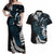 New Zealand Tui Bird Couples Matching Off Shoulder Maxi Dress and Hawaiian Shirt Maori Kowhaiwhai