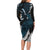 New Zealand Tui Bird Family Matching Long Sleeve Bodycon Dress and Hawaiian Shirt Maori Kowhaiwhai