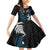 New Zealand Tui Bird Family Matching Off Shoulder Short Dress and Hawaiian Shirt Maori Kowhaiwhai