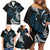 New Zealand Tui Bird Family Matching Off Shoulder Short Dress and Hawaiian Shirt Maori Kowhaiwhai