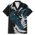 New Zealand Tui Bird Family Matching Off Shoulder Short Dress and Hawaiian Shirt Maori Kowhaiwhai