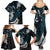 New Zealand Tui Bird Family Matching Summer Maxi Dress and Hawaiian Shirt Maori Kowhaiwhai