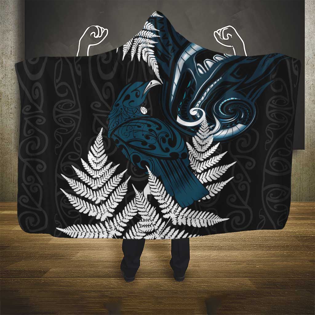 New Zealand Tui Bird Hooded Blanket Maori Kowhaiwhai LT7 - Polynesian Pride