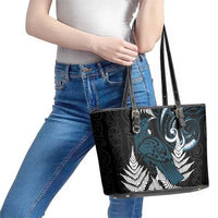 New Zealand Tui Bird Leather Tote Bag Maori Kowhaiwhai LT7 - Polynesian Pride