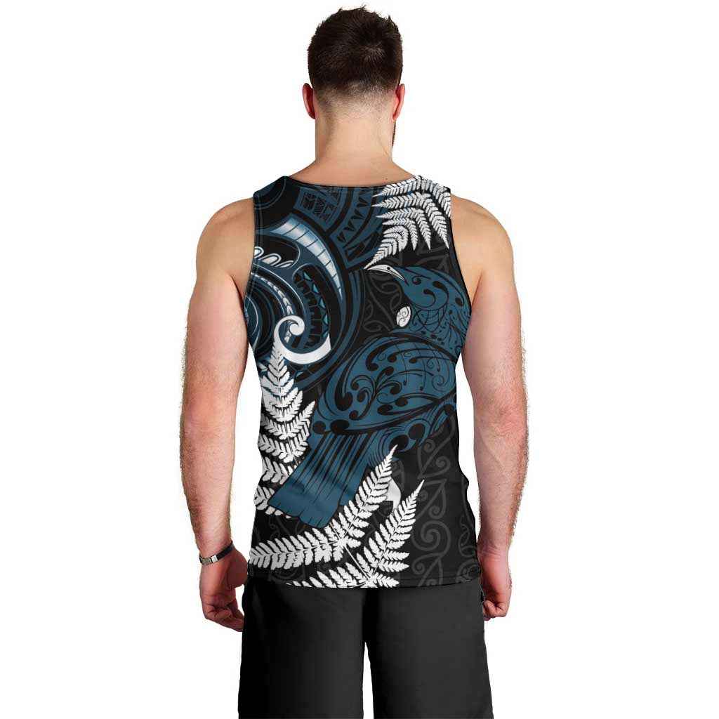 New Zealand Tui Bird Men Tank Top Maori Kowhaiwhai LT7 - Polynesian Pride