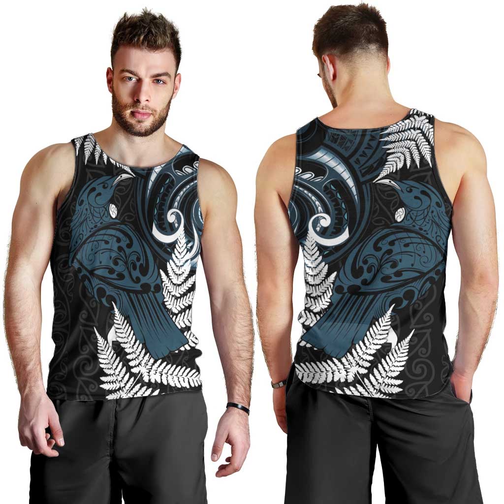 New Zealand Tui Bird Men Tank Top Maori Kowhaiwhai LT7 - Polynesian Pride