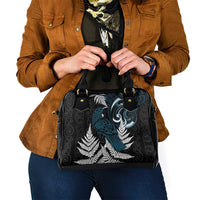 New Zealand Tui Bird Shoulder Handbag Maori Kowhaiwhai