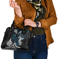 New Zealand Tui Bird Shoulder Handbag Maori Kowhaiwhai