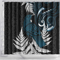 New Zealand Tui Bird Shower Curtain Maori Kowhaiwhai