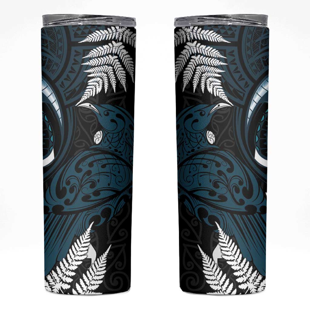New Zealand Tui Bird Skinny Tumbler Maori Kowhaiwhai