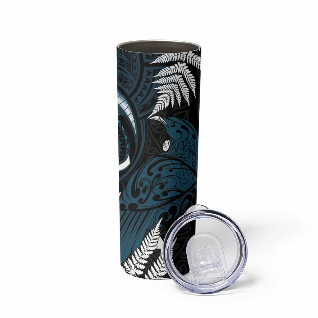 New Zealand Tui Bird Skinny Tumbler Maori Kowhaiwhai