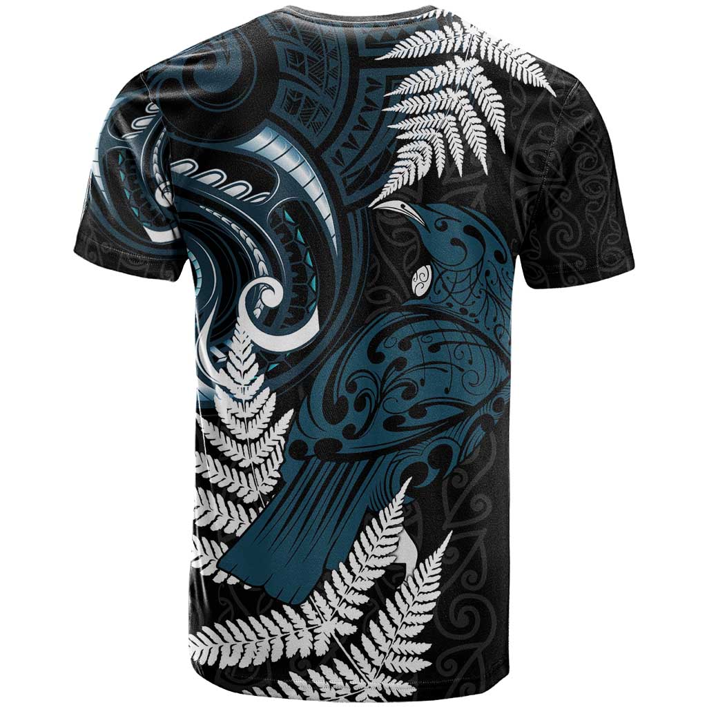 New Zealand Tui Bird T Shirt Maori Kowhaiwhai LT7 - Polynesian Pride