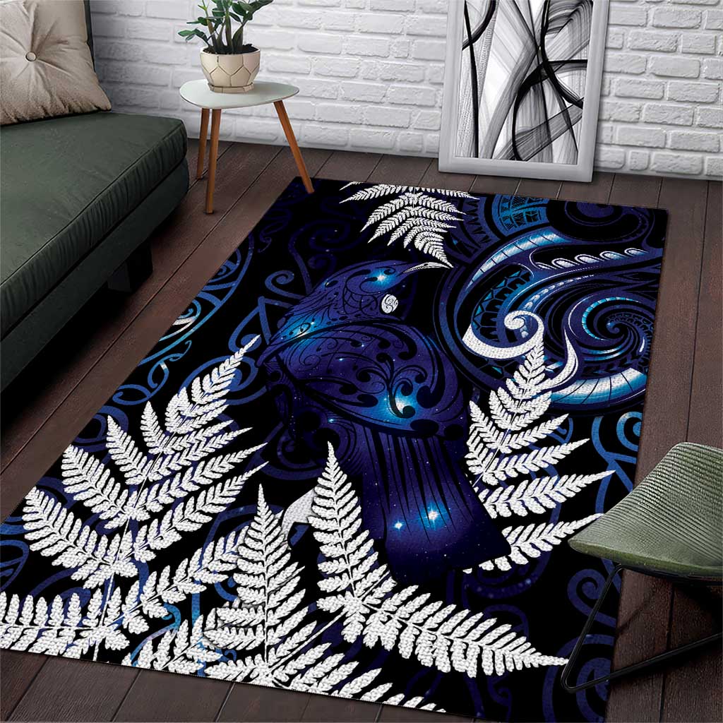 New Zealand Maori Matariki Area Rug Tui Bird Galaxy